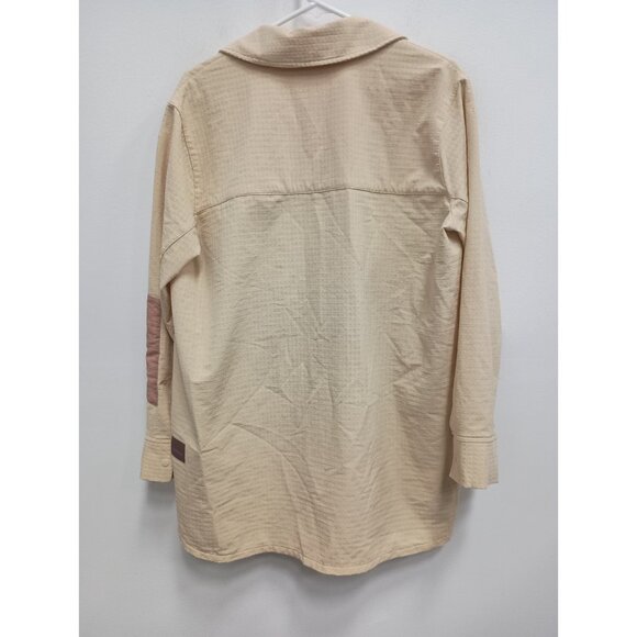 Lululemon Womens Grid Fleece Hiking Overshirt Sz 8 Pink Clay Activewear Top - Picture 5 of 6